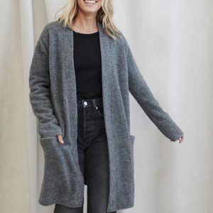 Jenni Kayne Charcoal Gray Cocoon Wool Alpaca Sweater Coat Size S